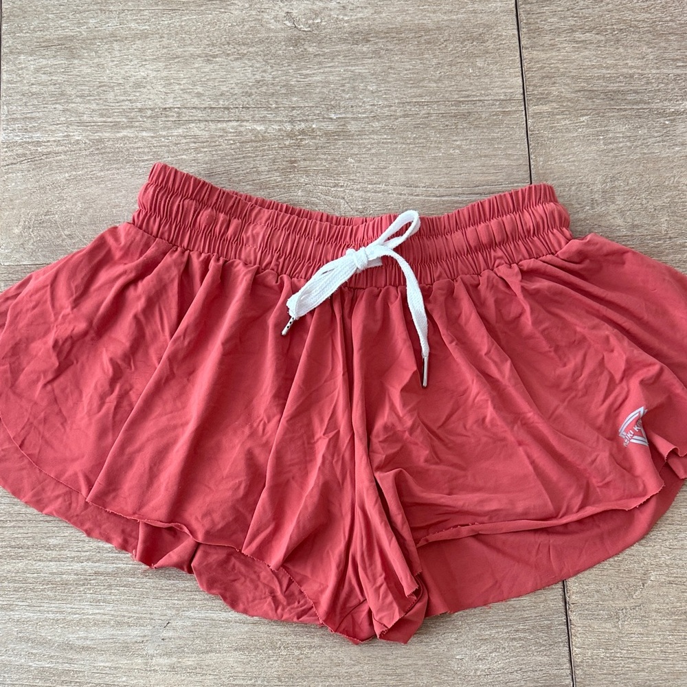 Women's Athletic Shorts in Coral Red